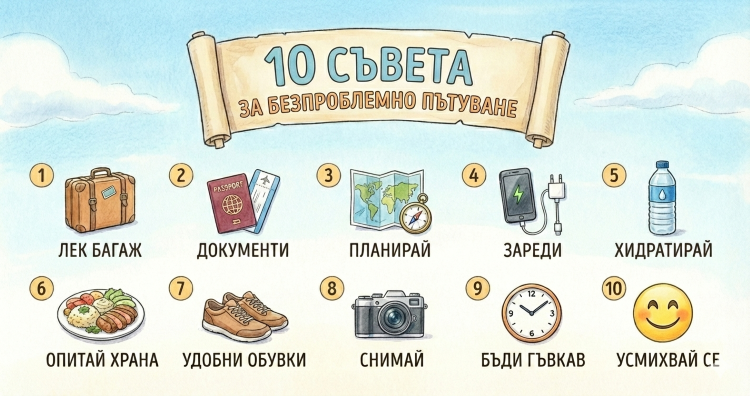 10 съвета за безпроблемно пътуване - инфографика